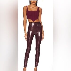 Spanx Glossy Black burgundy Leggings‎